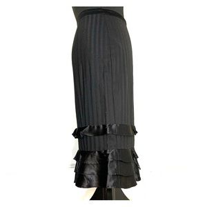 Bebe pinstripe & ruffles skirt